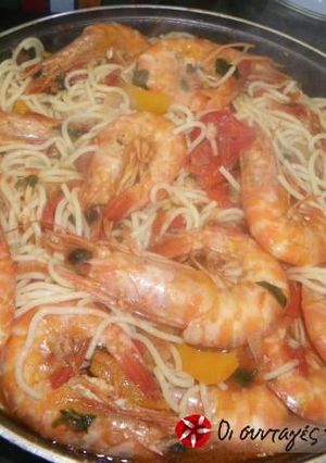 A picture of Efi's shrimp pasta.