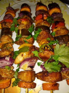 A picture of Chicken skewers.