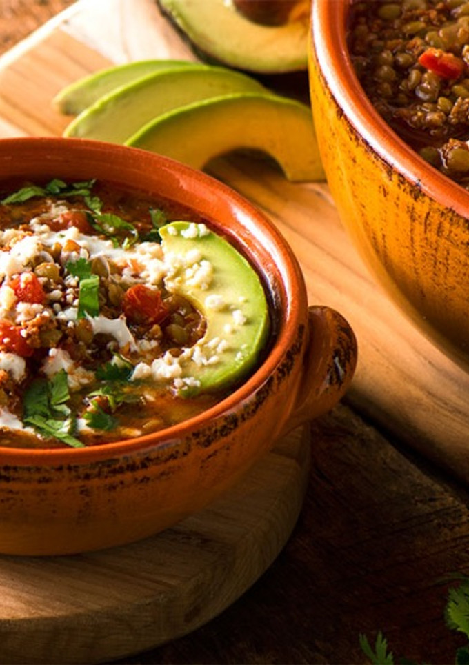 Una foto de Sopa de lentejas con chorizo