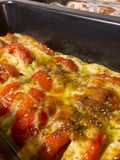 Baked pesto halloumi