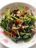 Tumis daun ubi 🍠 & teri medan