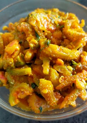 A picture of Kantola Sabzi (Spiny Gourd).