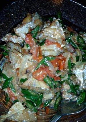 Foto resep Ikan Asin cabe ijo pedas