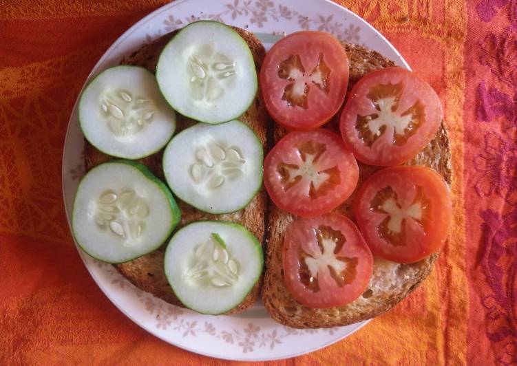 Recipe of Quick Cucumber, Tomato sandwich