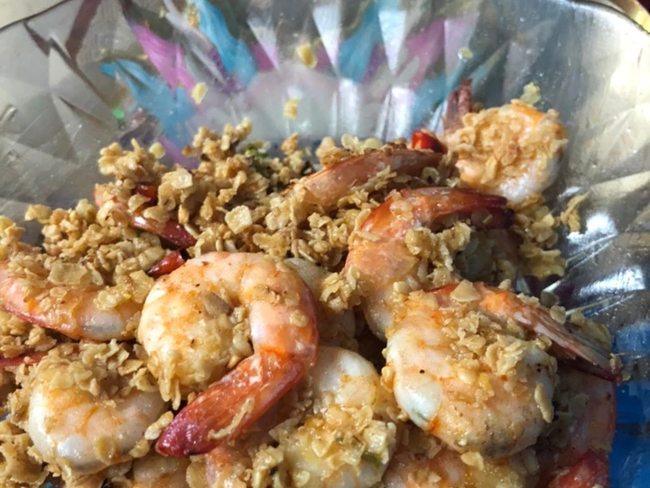 Cara Mudah Menyiapkan Resep Udang goreng oatmeal yang Lezat Anti Ribet, Sempurna