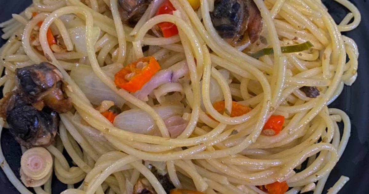 Resep Spaghetti Aglio Olio kerang dara sambal matah oleh Nita Gertrude