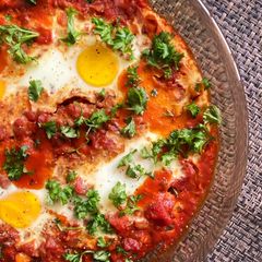 Shakshouka (Eggs in Spicy Tomato Sauce) A picture of Shakshouka (Eggs in Spicy Tomato Sauce).