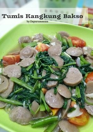Foto resep Tumis Kangkung Bakso No Pedas