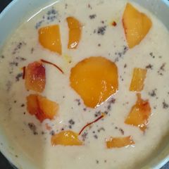A picture of Peach & Fox Nuts Pudding / Phirni (vrat / fasting recipe).