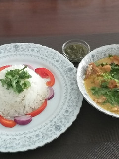A picture of Chicken in coconut milk#my favourite Easter Dish contest.