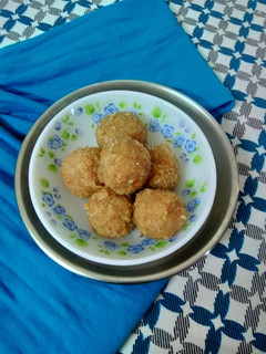 A picture of Churma laddu in style.