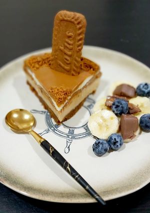 A picture of Lotus biscoff cheesecake (no bake).
