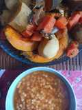 Sopa de verduras y fideos