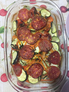 Una foto de Verduras con queso al horno