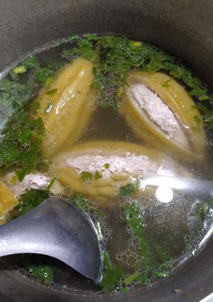 Hình của món Khổ qua nhồi thịt.