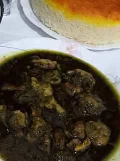 عکسی از دستور خورشت آلو اسفناج با گوشت گوسفندی
