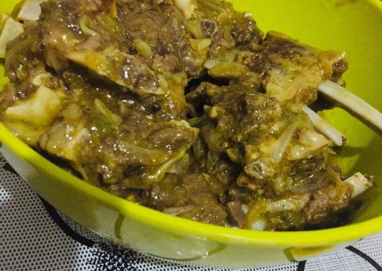 Recipe of Favorite Mutton in green sauce