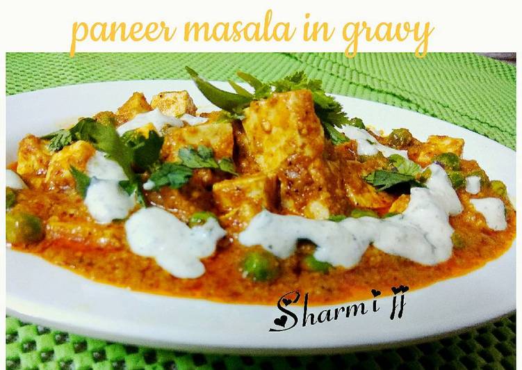 Recipe of Favorite Paneer Masala in Gravy
