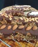 Barras de cereal bañado de chocolate y frutos secos