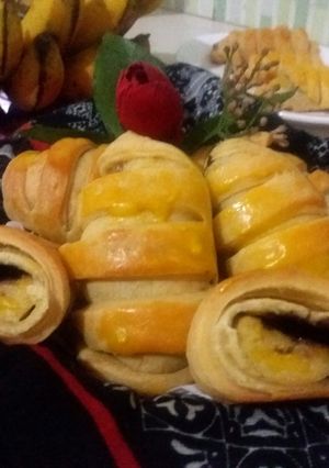 Foto resep Roti Manis Isi Pisang Coklat