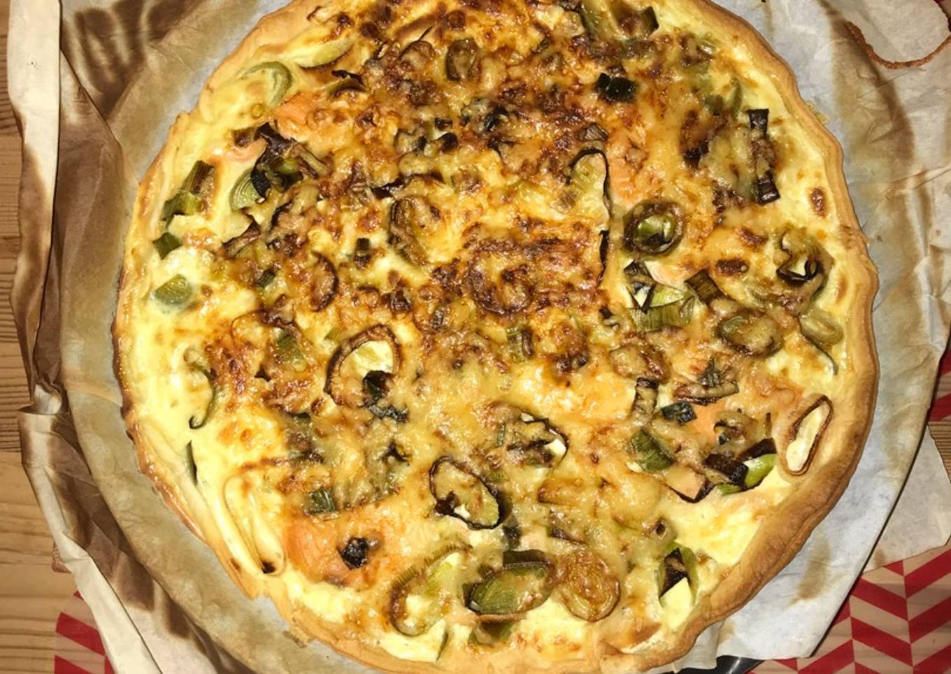 Tarte poireaux/truite fumée