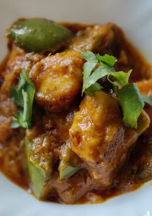 A picture of Kadai Paneer restaurant style.