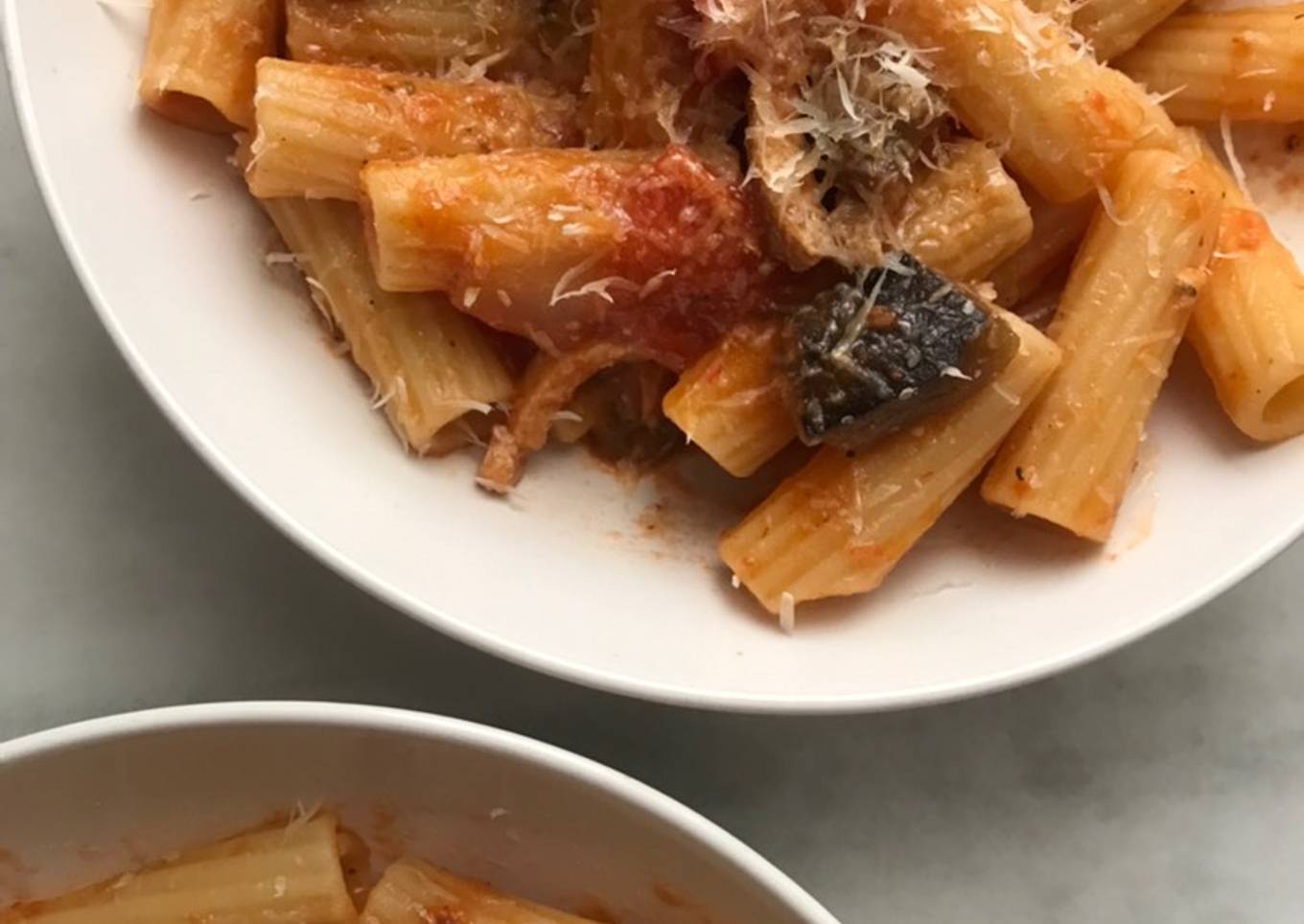 Tortiglioni, con pisto, receta de aprovechamiento