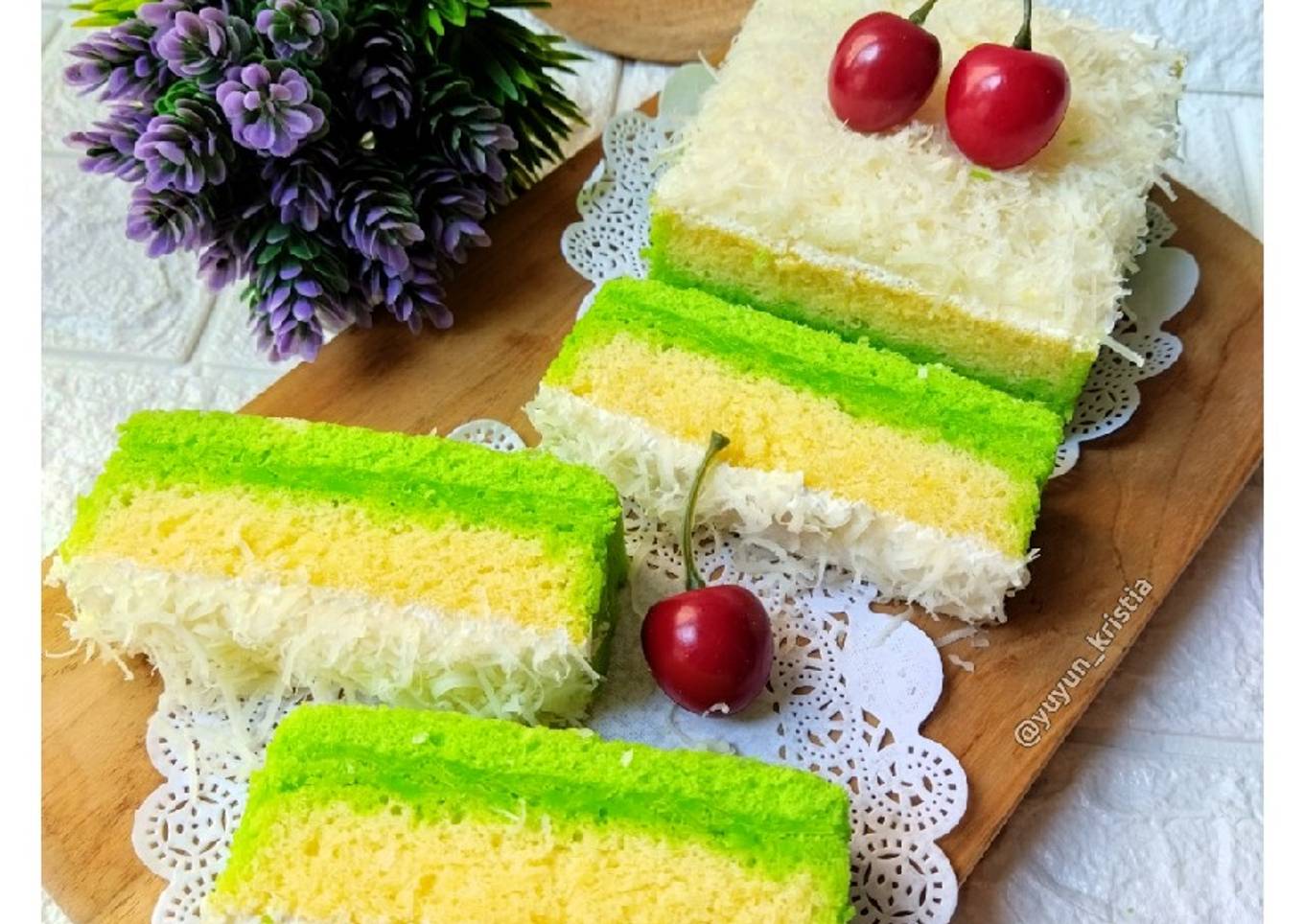 Bolu Susu Keju Pandan (Gluten Free)