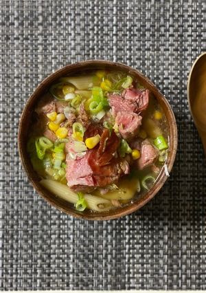 A picture of Smoked Pork & Noodle Soup.