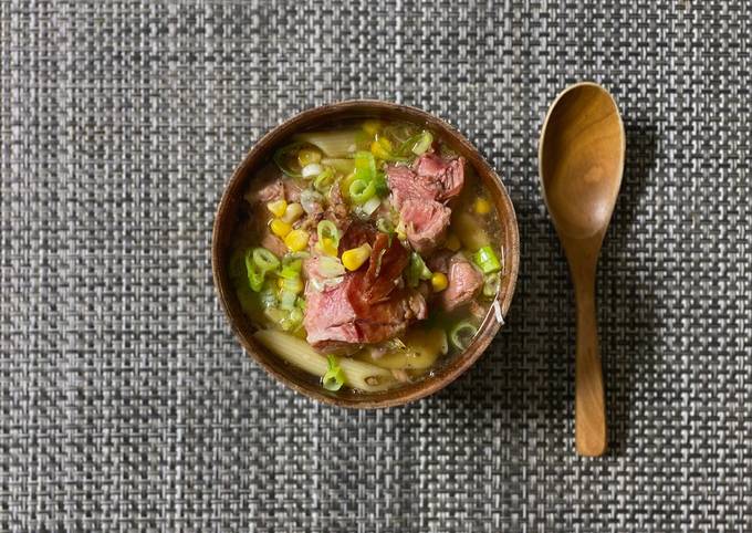 Simple Way to Make Homemade Smoked Pork &amp; Noodle Soup