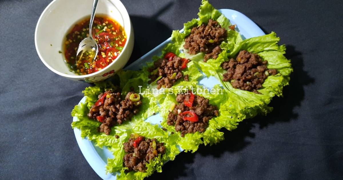 Resep Chilli Beef Lettuce Wrap by Gordon Ramsay oleh Lina's Kitchen