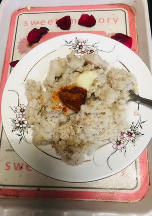 A picture of Masala Bhagar (Samak rice).
