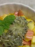 Fresh fruit with sunquick syrup