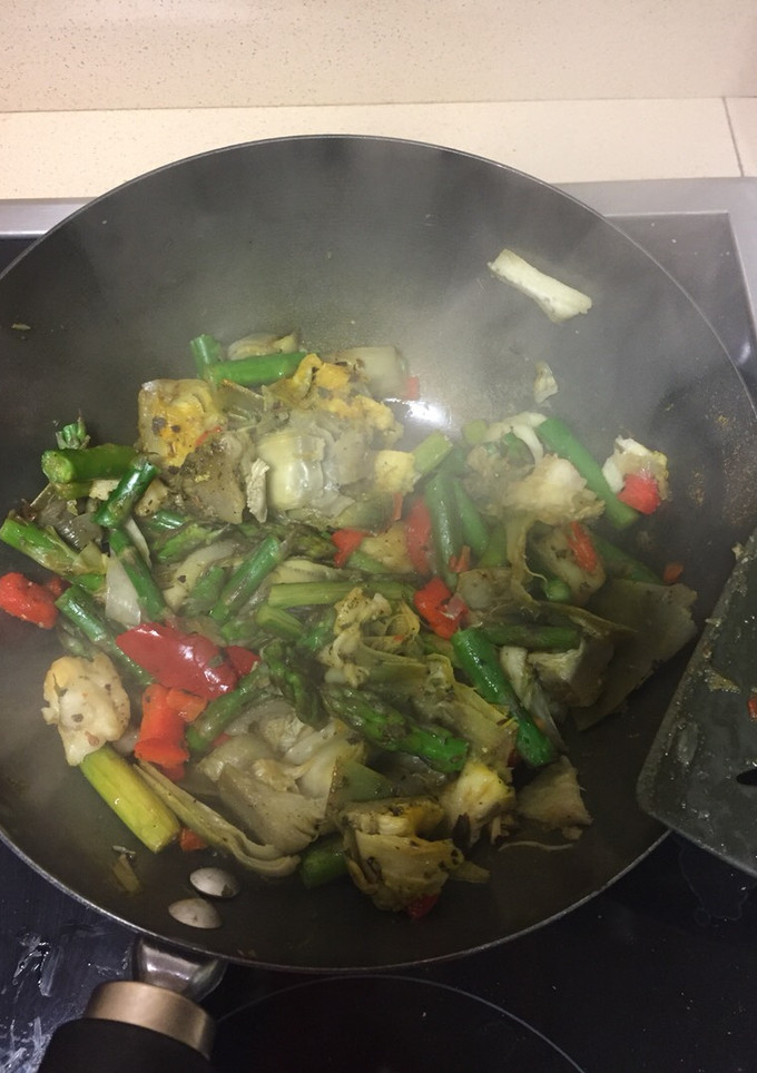 Una foto de Wok de verduras