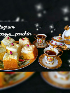 عکسی از دستور کیک نارگیلی با رویه نارگیلی بدون فر 🌸