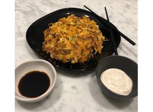 Foto di Pajeon (Pancake coreani salati con carote, cavolo e scalogno) 🥕🧅🥞 🇰🇷