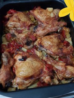 صورة لوصفة صينية بطاطس بالفراخ بدون صلصة 😋😋