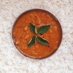 A picture of Tomato Dal (mess style).