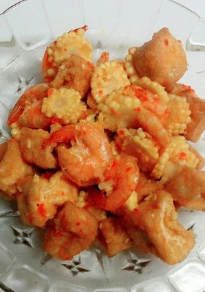 Foto resep Tumis putren tahu udang saus tiram pedas