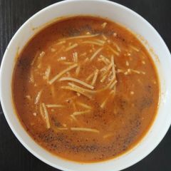 Tomato noodle soup A picture of Tomato noodle soup.