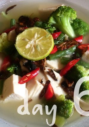 Foto resep GM Diet day 6 - Soup Tofu w/ Vegetables