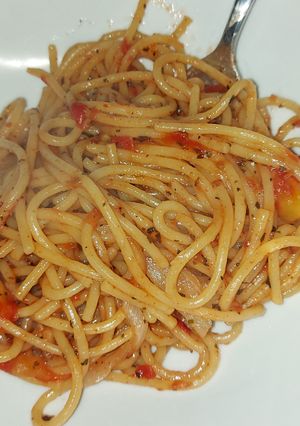 Paradicsomos spagetti recept fotĂłja