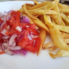 A picture of My Version of "Chips Mwitu"....The Perfect Street Food.