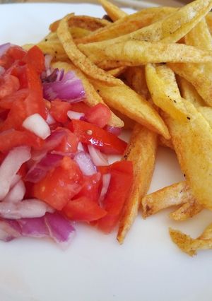 A picture of My Version of "Chips Mwitu"....The Perfect Street Food.