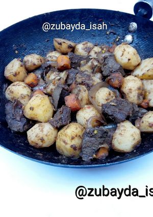 A picture of Sauted Liver and Potato.