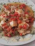 Pollo con pimiento rojo y verde