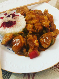 Una foto de Pollo agridulce