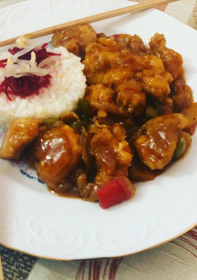 Una foto de Pollo agridulce