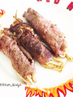 金菇牛肉卷Sliced Beef with Enoki Mushrooms 的食譜成品照片