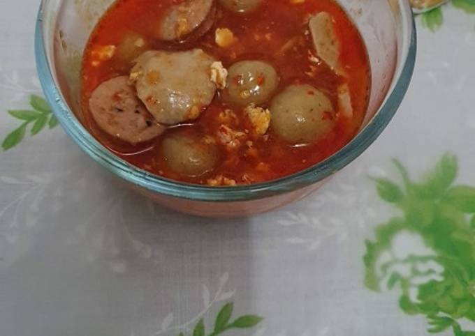 Resep Cilok Baso Sosis Kuah Pedas Anti Gagal